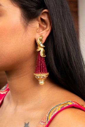 Deep Red Chandelier Earrings