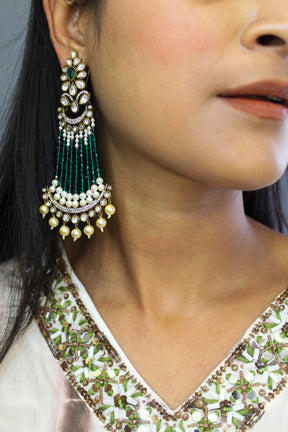 Raza Polki Pearl Drop Earrings