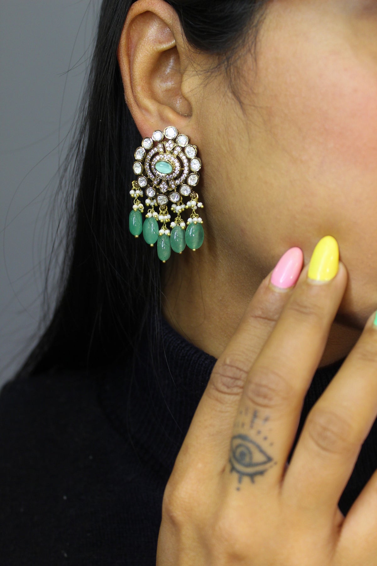 Taara Polki Bead Drop Earrings