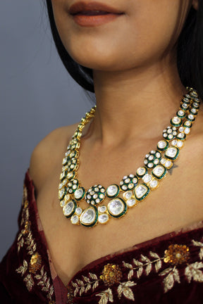 Sakhi Long Polki Necklace Set