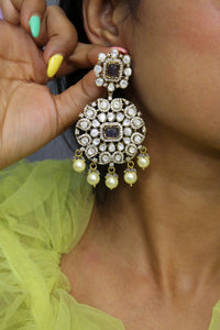 Rajani Polki Pearl Drop Earrings