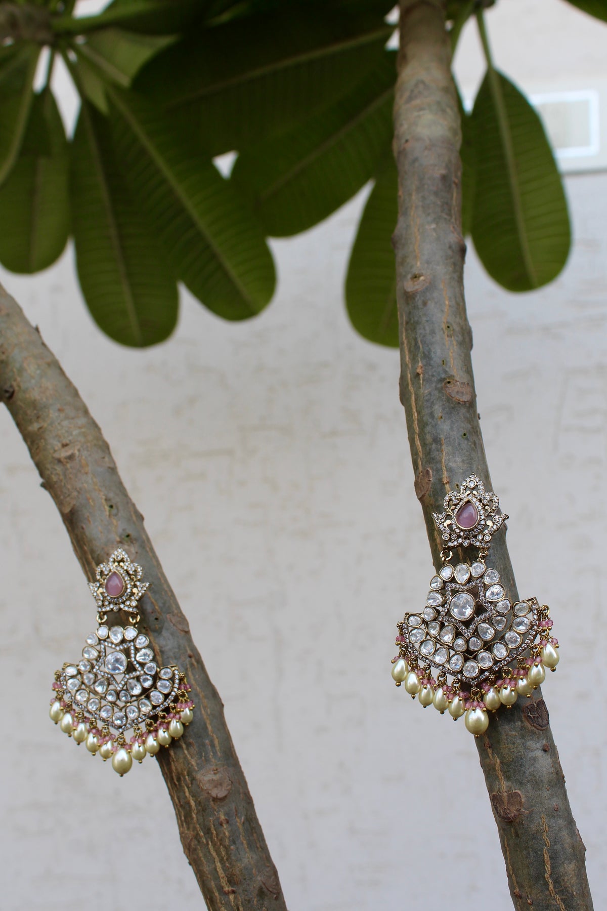 Sukhami Polki Pearl Drop Earrings