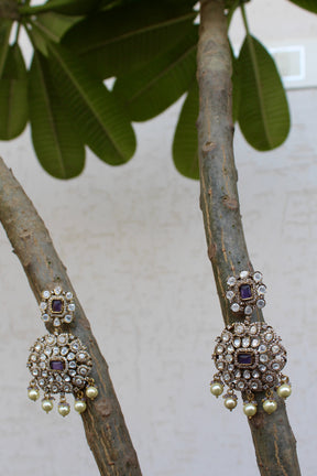 Rajani Polki Pearl Drop Earrings