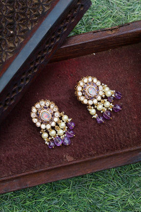 Sara Polki Bead Drop Earrings